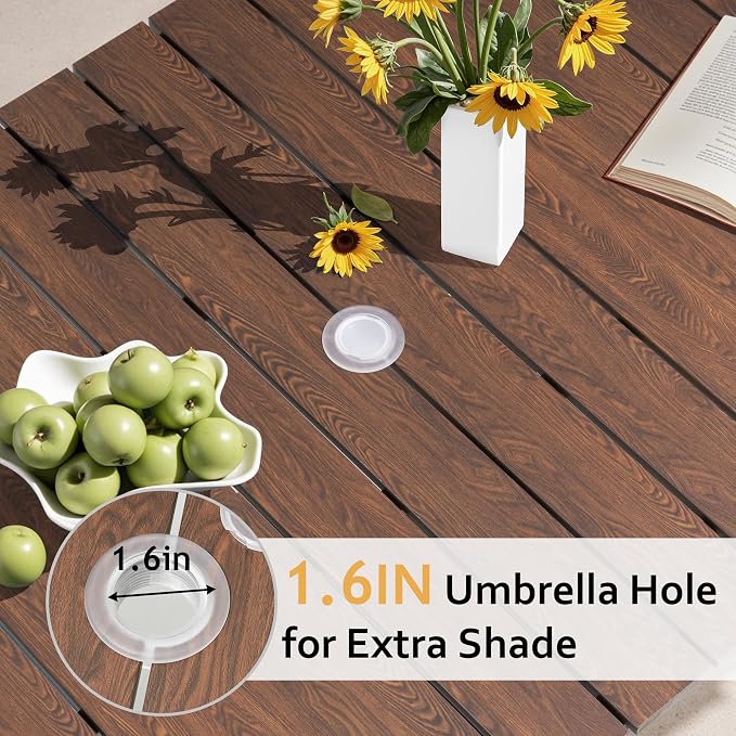 70 Inch Patio Outdoor Dining Table - Image 5