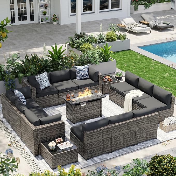 Aoxun Patio Furniture Sets, 15-Piece Outdoor Patio Furniture by Aoxun