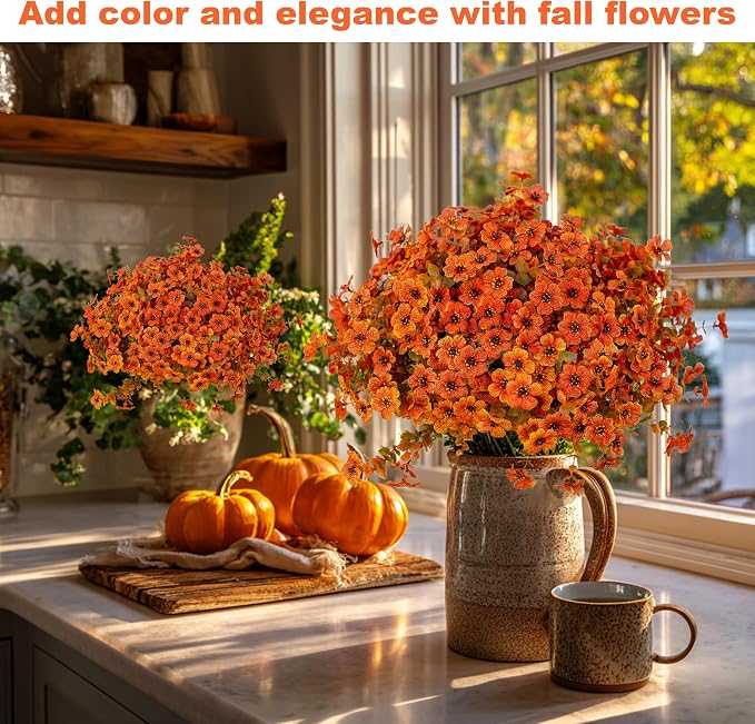 Artificial Fall Flowers Outdoor Fake Mums - Image 4