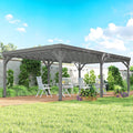 Outsunny 12' x 20' Outdoor Pergola, Wood Gazebo Grape Trellis by Outsunny