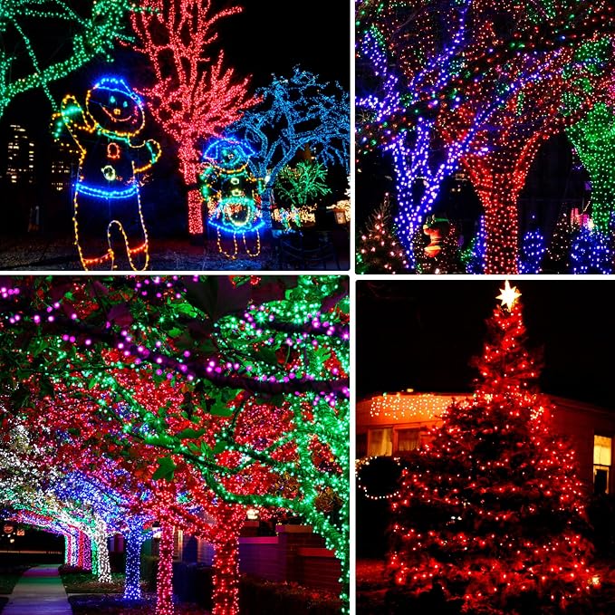 Dazzle Bright 2 Pack Total 400LED 132FT Red Christmas Solar String Outdoor - Image 7