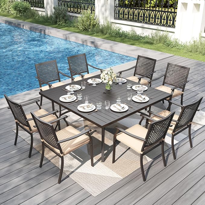 PHI VILLA 9 Pieces Outdoor Dining Set - Image 2