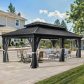 YITAHOME 12x18ft Hardtop Gazebo, Heavy Duty Double Roof Galvanized Steel Outdoor by YITAHOME
