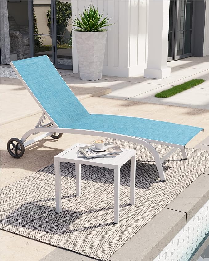 Crestlive Products Outdoor Side Table, Aluminum Rectangular Side/End Table - Image 6