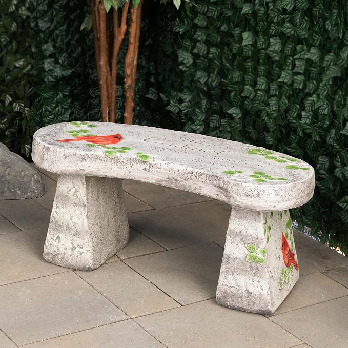 Alpine Corporation 37" Long Outdoor Memorial Bench - Image 2