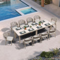 PURPLE LEAF 11-Piece Patio Dining Set Outdoor Furniture Rectangular Table and by PURPLELEAF