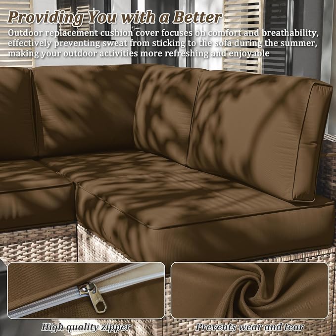 14 Pcs Outdoor Cushion Slipcovers Outdoor Patio Cushion Covers Replacement - Image 4