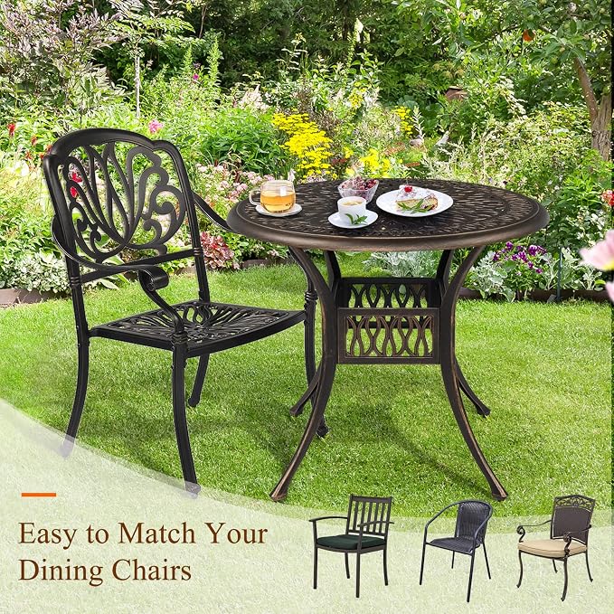 VINGLI 35.4' Dia Patio Dining Table - Image 7