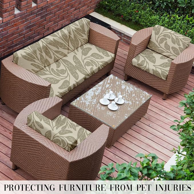 8Pcs Outdoor Cushion Covers, Patio Cushion Covers, Stretch Elastic Slipcovers - Image 6