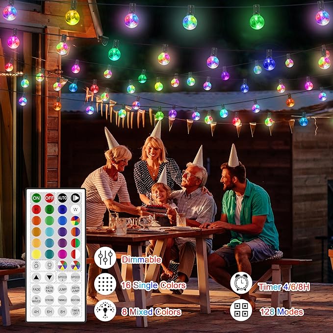 LED Outdoor String Lights, 30FT Connectable G40 Patio Light Outdoor Waterproof - Image 5