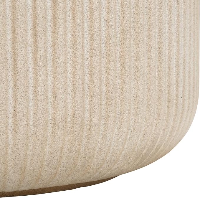 SAFAVIEH Outdoor Collection Lucca Beige Cement Ficonstone Planter Pot - Image 6