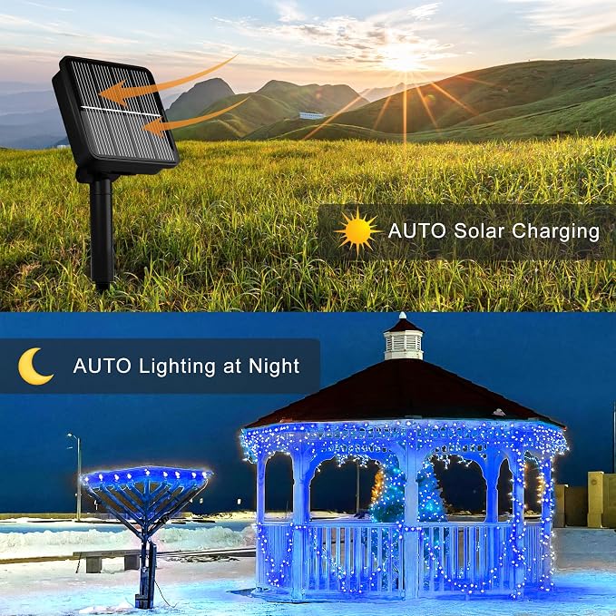 Solar String Lights for Outside, 39Ft 100 LED Solar String Lights Outdoor - Image 4