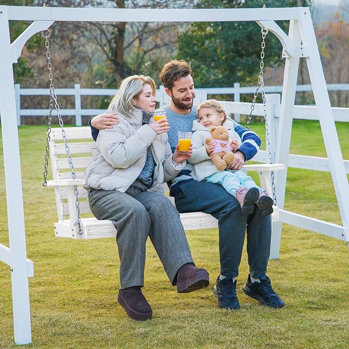 KINGYES Outdoor Hanging Porch Swing Set of 2, Waterproof Swing - Image 7