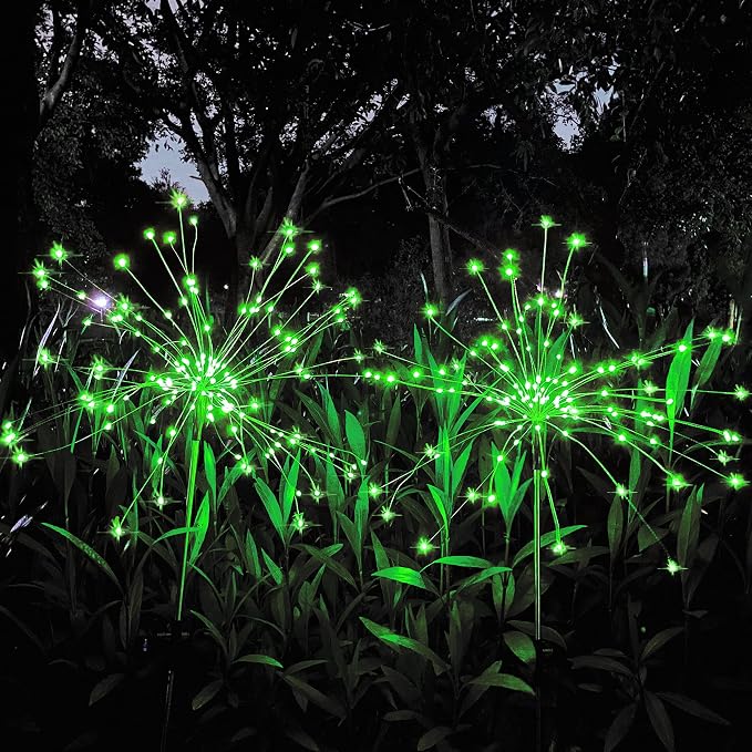 JJGoo Solar Firework Lights, 2 Pack 120 LEDs 2 Lighting Modes Solar Garden - Image 4