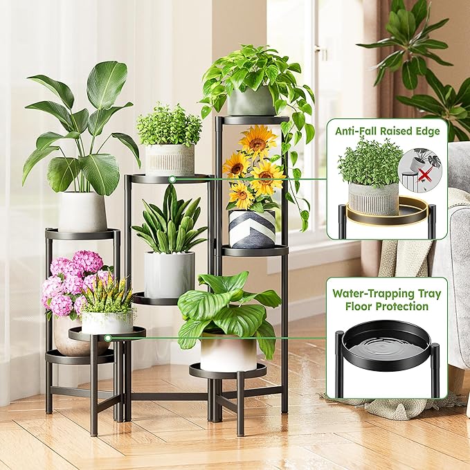 8 Tiered Plant Stand Indoor for Multiple Large Planter, Tall Heavy Duty - Image 4