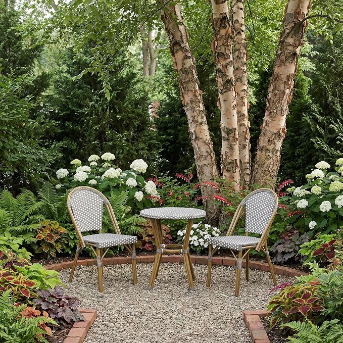 PURPLE LEAF Bistro Chair French Hand-Woven Wicker Chairs - Image 3