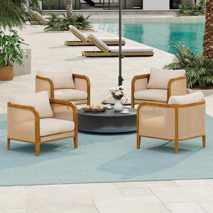 Christopher Knight Home Tilden Bohemian Acacia Wood Lounge Chair Outdoor Set of - Image 5