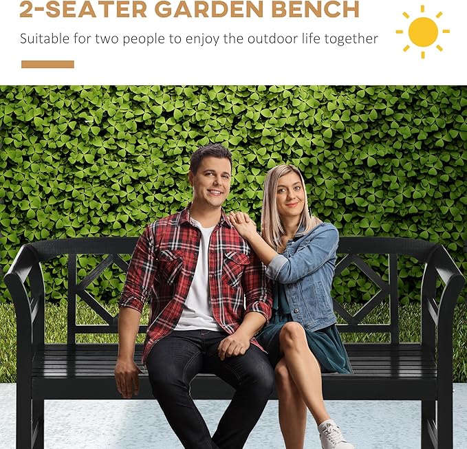 Outsunny Wooden Patio Bench, Outdoor Garden Bench - Image 5