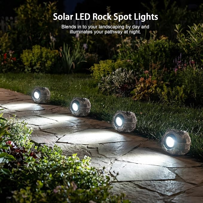 Solar Rock Lights Outdoor Garden Waterproof - Image 4