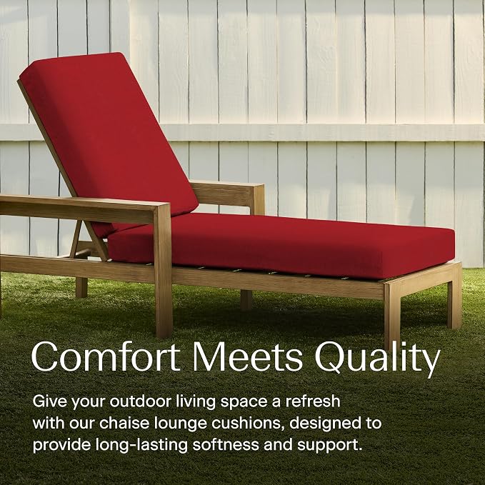 Honeycomb Outdoor Heritage Chaise, 26 x 80, Textured Solid Imperial Red Chair - Image 2