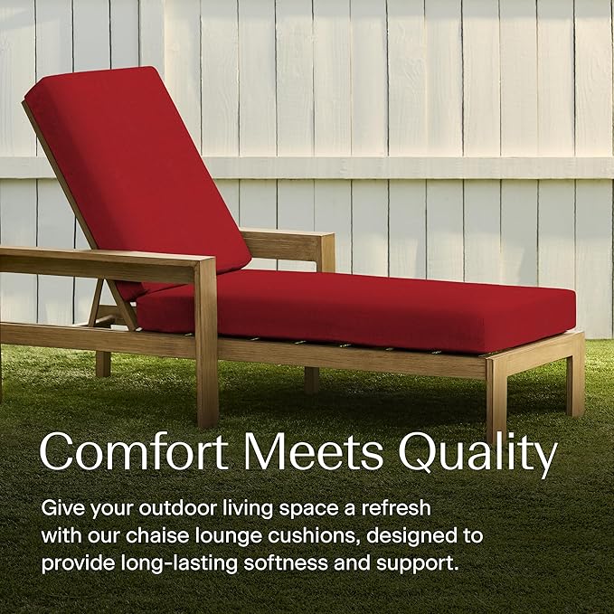 Honeycomb Outdoor Heritage Chaise 21.5 x 70, Textured Solid Imperial Red Chaise - Image 2