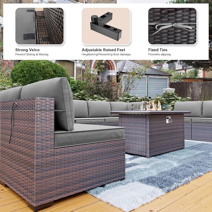 Kullavik 15PCS Outdoor Patio Furniture Set - Image 3