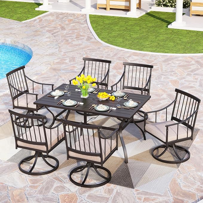 PHI VILLA 7 Pieces Outdoor Dining Set - Image 2