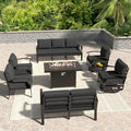 Kullavik Aluminum Patio Furniture Set, 8 Pieces 9 Seat Metal Sectional Outdoor by KULLAVIK