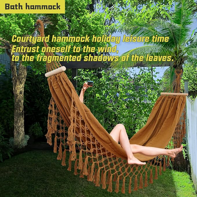 Portable Hammock, Bohemian Hammock, Rope Hammock, Garden 79 * 39 - Image 4