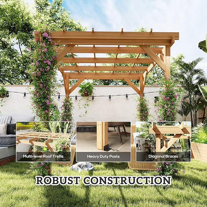 Outsunny 6.6' x 6.6' Outdoor Pergola - Image 5