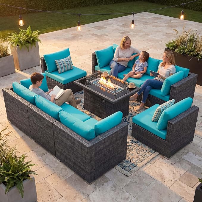 NICESOUL Extra-Large 9 Pcs Outdoor Patio Furniture Set - Image 3