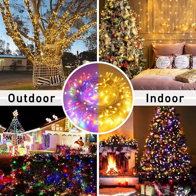 JMEXSUSS 200 LED Christmas String Lights Outdoor Waterproof, 66ft Color - Image 9