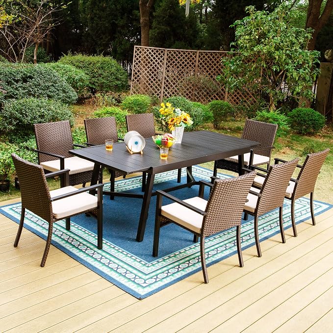 PHI VILLA 9 Piece Outdoor Dining Table Set - Image 8