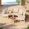 Outdoor Patio Furniture Set, 4 Piece Aluminum Half-Moon Patio Conversation Sets by Oasbira