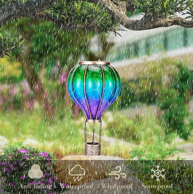 TERESA'S COLLECTIONS 2 Pack Hanging Solar Lantern Outdoor Garden Decor - Image 7