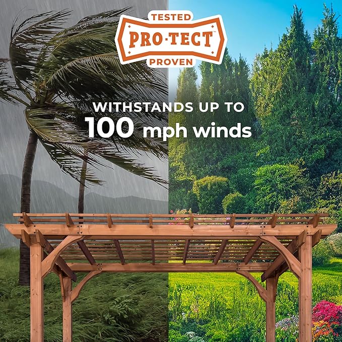 Backyard Discovery Beaumont 14' x 12' Traditional Cedar Wood Pergola Kit - Image 4