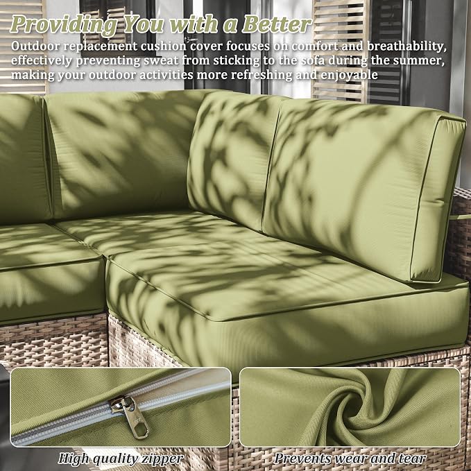 14 Pcs Outdoor Cushion Slipcovers Outdoor Patio Cushion Covers Replacement - Image 3