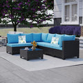 Outdoor Wicker Patio Furniture Set, Rattan Sectional Sofa Set by Ophelian