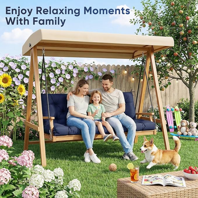 Porch Swing Cushions 60 Inch Waterproof, 2 3-Seater Replacement - Image 9
