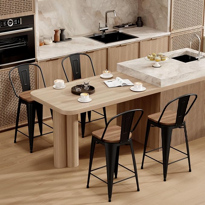 Aklaus Metal Bar Stools Set of 4, 30 inch Barstools Bar Height Bar Stool - Image 4