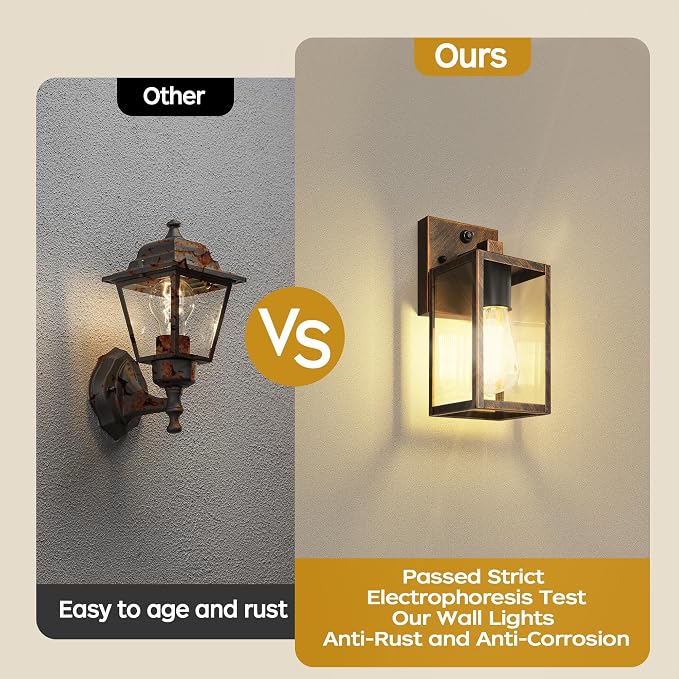 WIHTU Gold Dusk to Dawn Porch Lights Fixtures, Outdoor Lights - Image 5