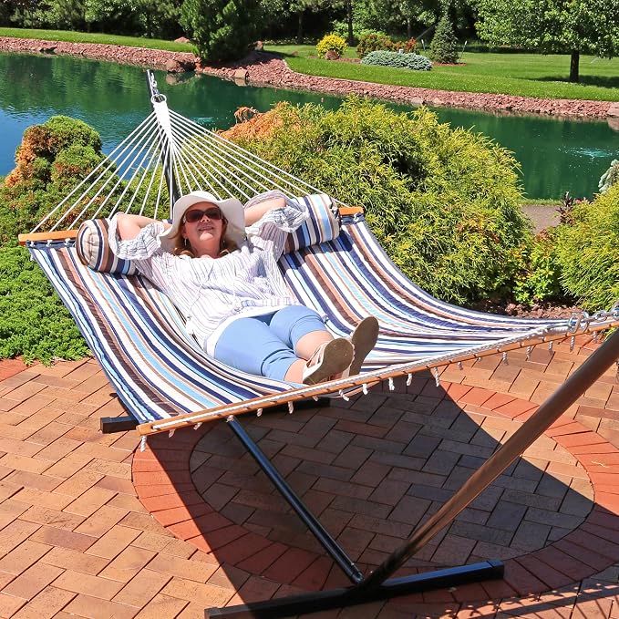 Sunnydaze Quilted Outdoor Hammock - Image 9