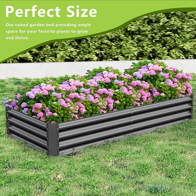 2PCS 6x3x1FT Galvanized Raised Garden Bed, Galvanized Planter Raised Garden - Image 5