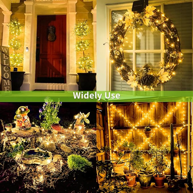 ALENEY Solar String Lights Outdoor, 99 Feet 300 LEDs 8 Modes Solar Fairy Lights - Image 9