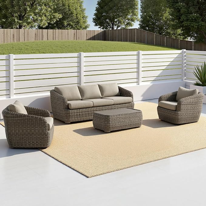 CHITA Patio Wicker 3-Seater Sofa - Image 7