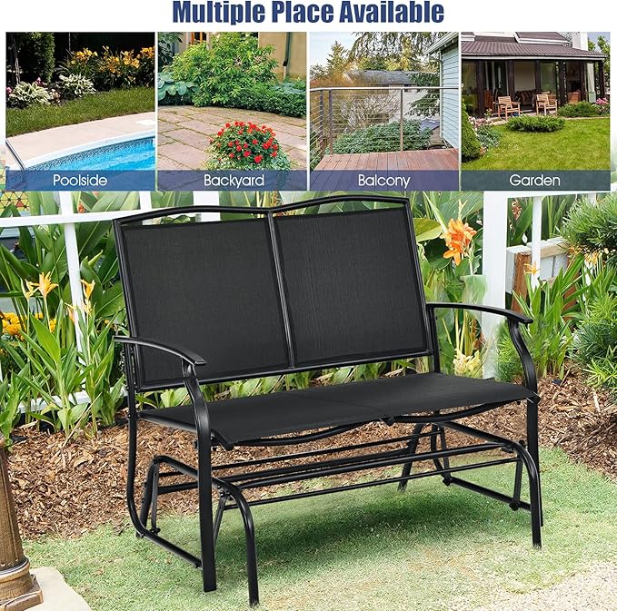 Giantex Patio Glider Benches for Outside, Swing Glider Chair - Image 5