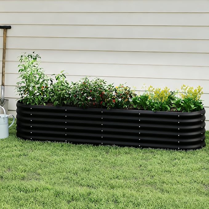 Galvanized Raised Garden Bed, Outdoor Planter Bed, Metal Planter Box by Besebay