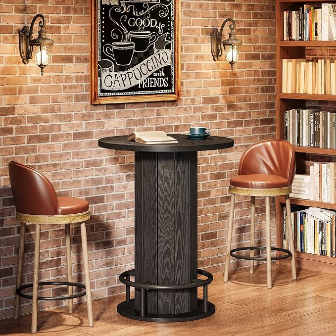 Tribesigns Round Dining Table Set of 2, Bar Height Commercial Kitchen Table - Image 6