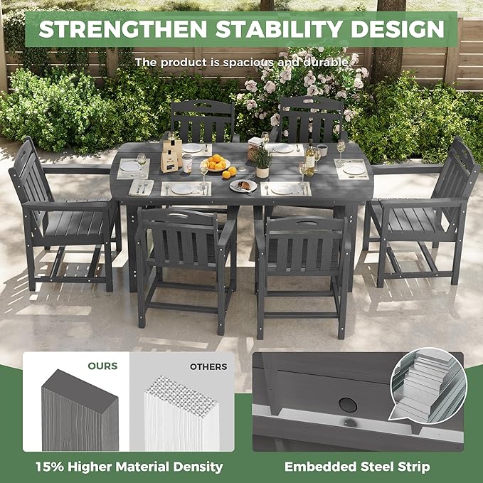 HDPE Outdoor Patio Dining Set - Image 4