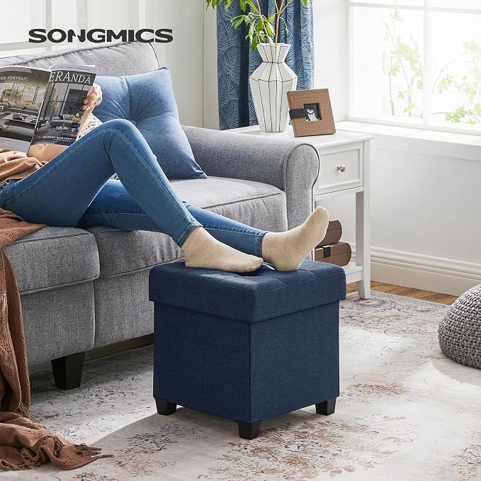 SONGMICS Storage Ottoman, Small Ottoman Foot Rest - Image 2